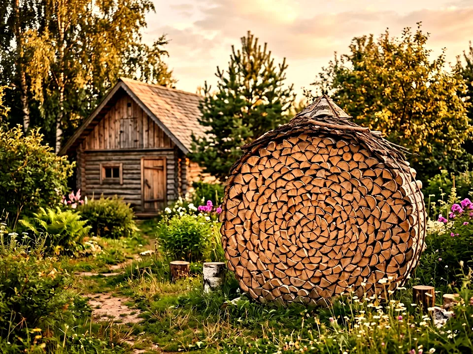 Дуб + укладка в дровник, Алабино, проезд Кооперативная, 36